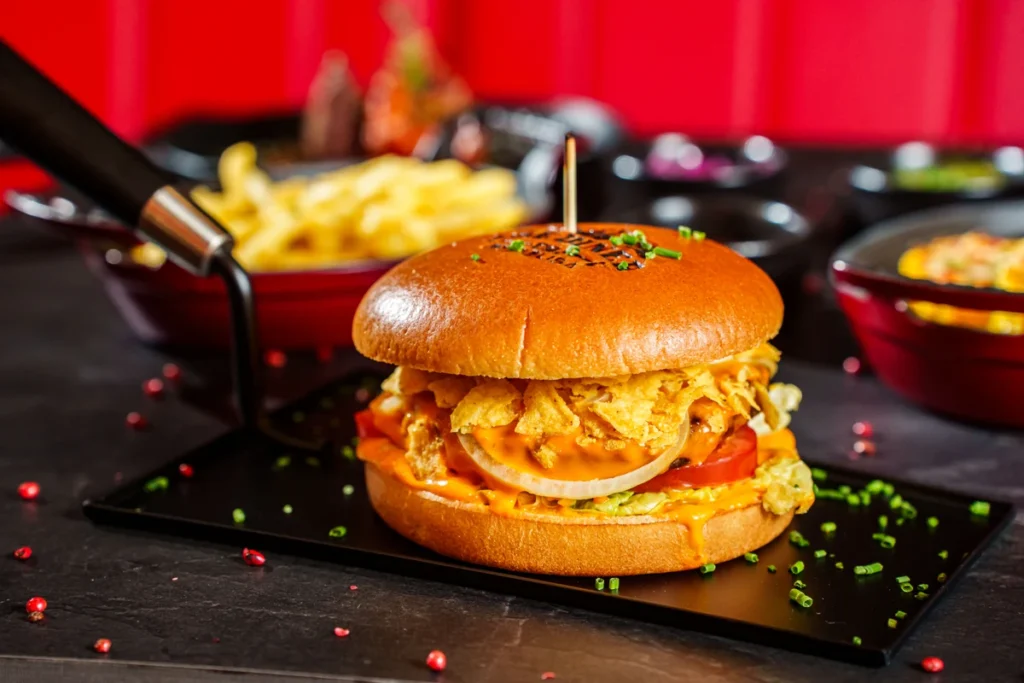 The Red Carpet crunch hamburger