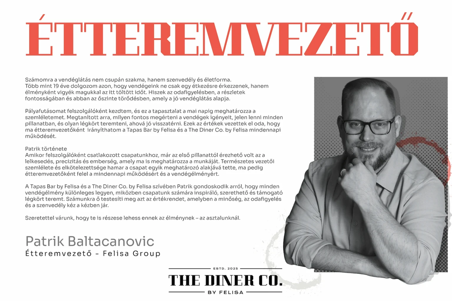 The Diner Co étteremvezető